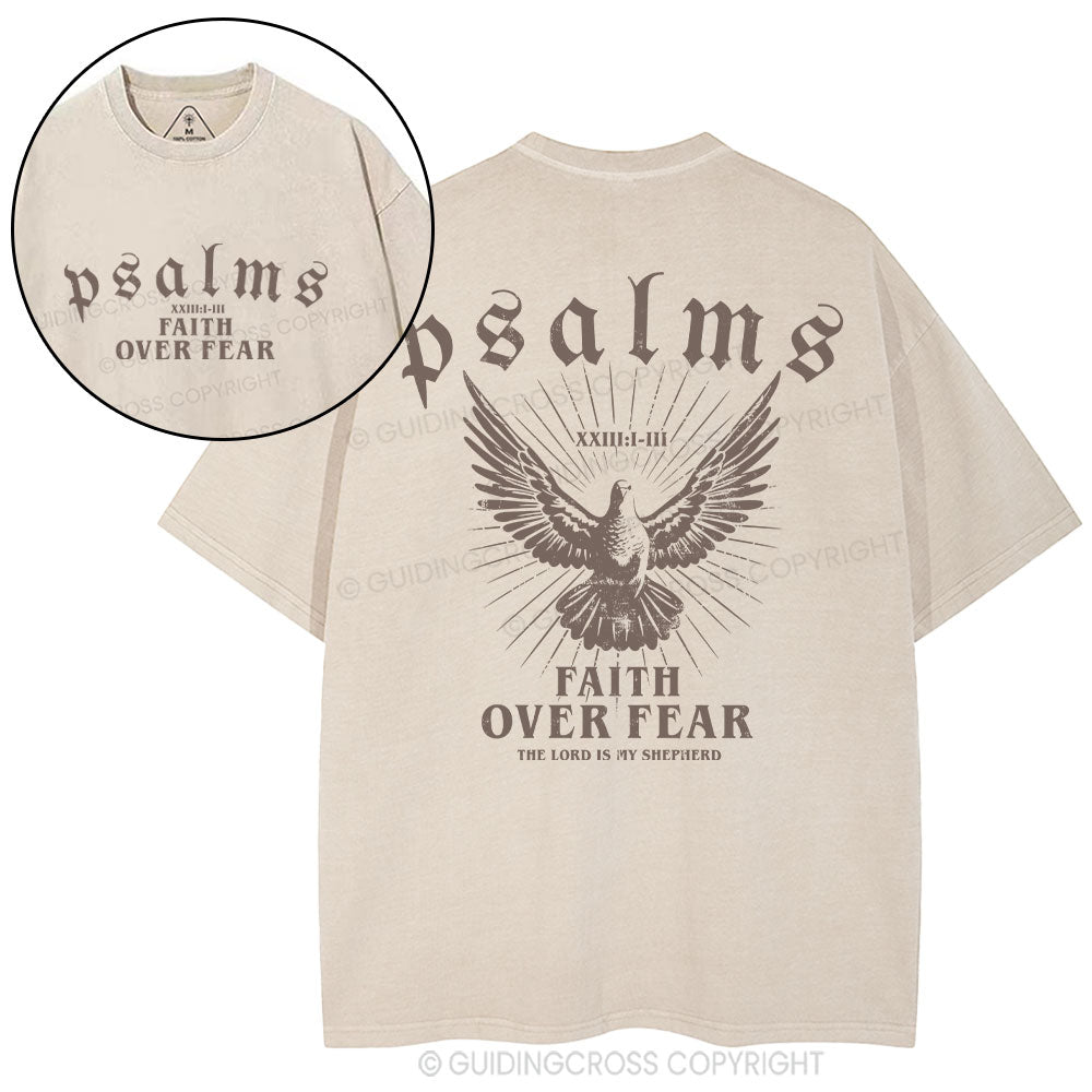 Faith Over Fear Christian Washed T-Shirt