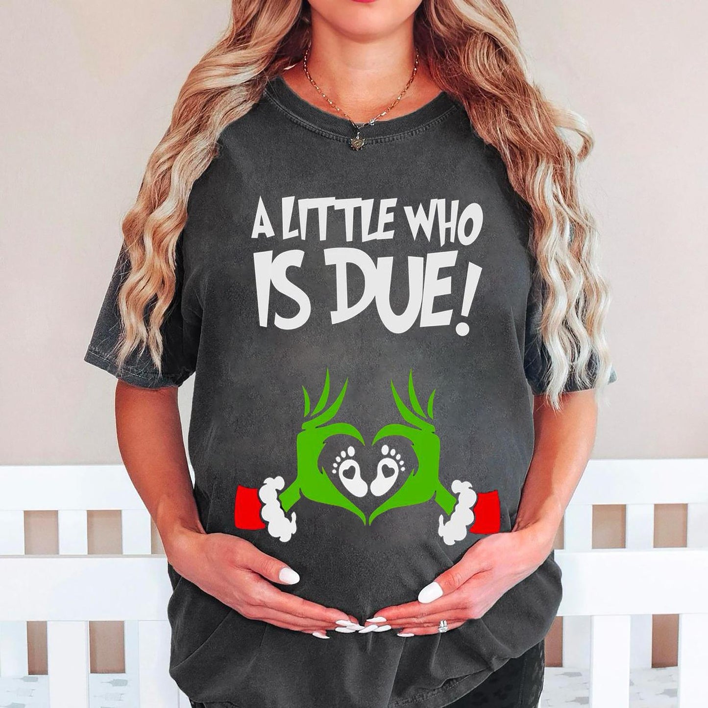 Custom Embroidered Christmas Pregnancy Sweatshirt