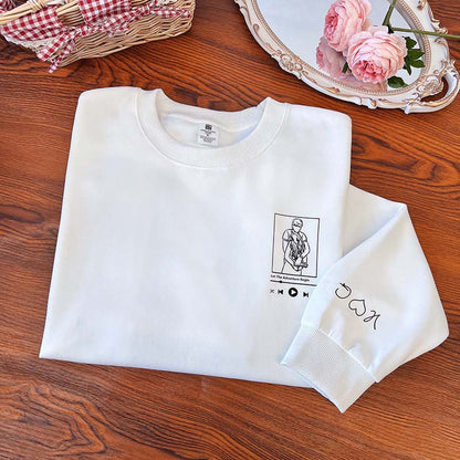 Custom Photo Love Song For Couple Embroidered Crewneck/Hoodie/T-shirt