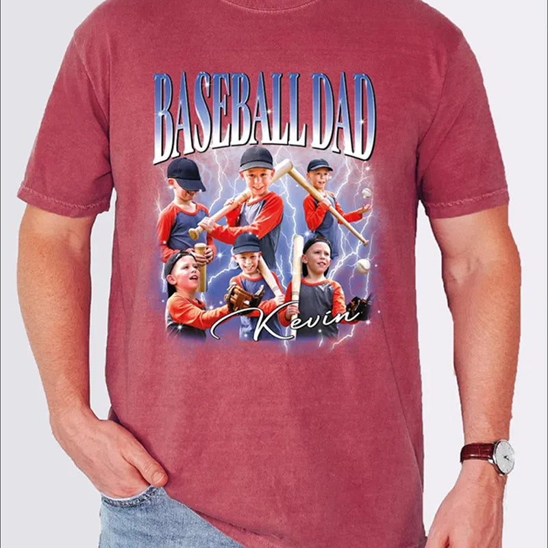 Custom Baseball Dad or Mom Shirt – Personalized Photo Game Day Tee