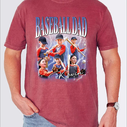 Custom Baseball Dad or Mom Shirt – Personalized Photo Game Day Tee