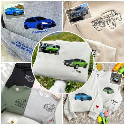 Customized Car Embroidered Hoodies (Refined Embroidery)
