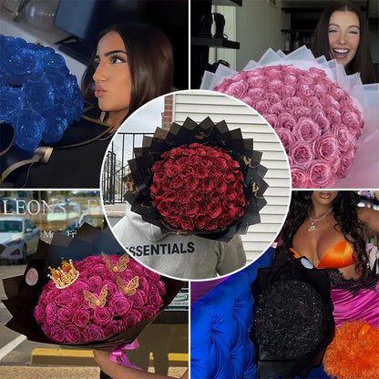 💕Glitter Rose Bouquet💕 - Best Gift to Couples (Never Wither)