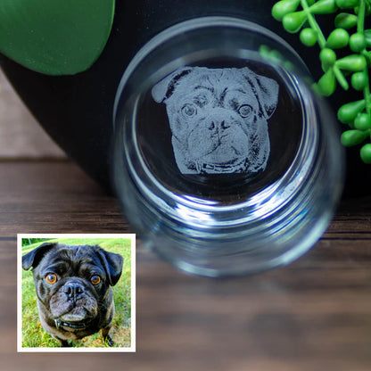 Personalized Base Rock Glass – Custom Photo at the Bottom | Unique Gift for Dad, Husband, or Whiskey Lover