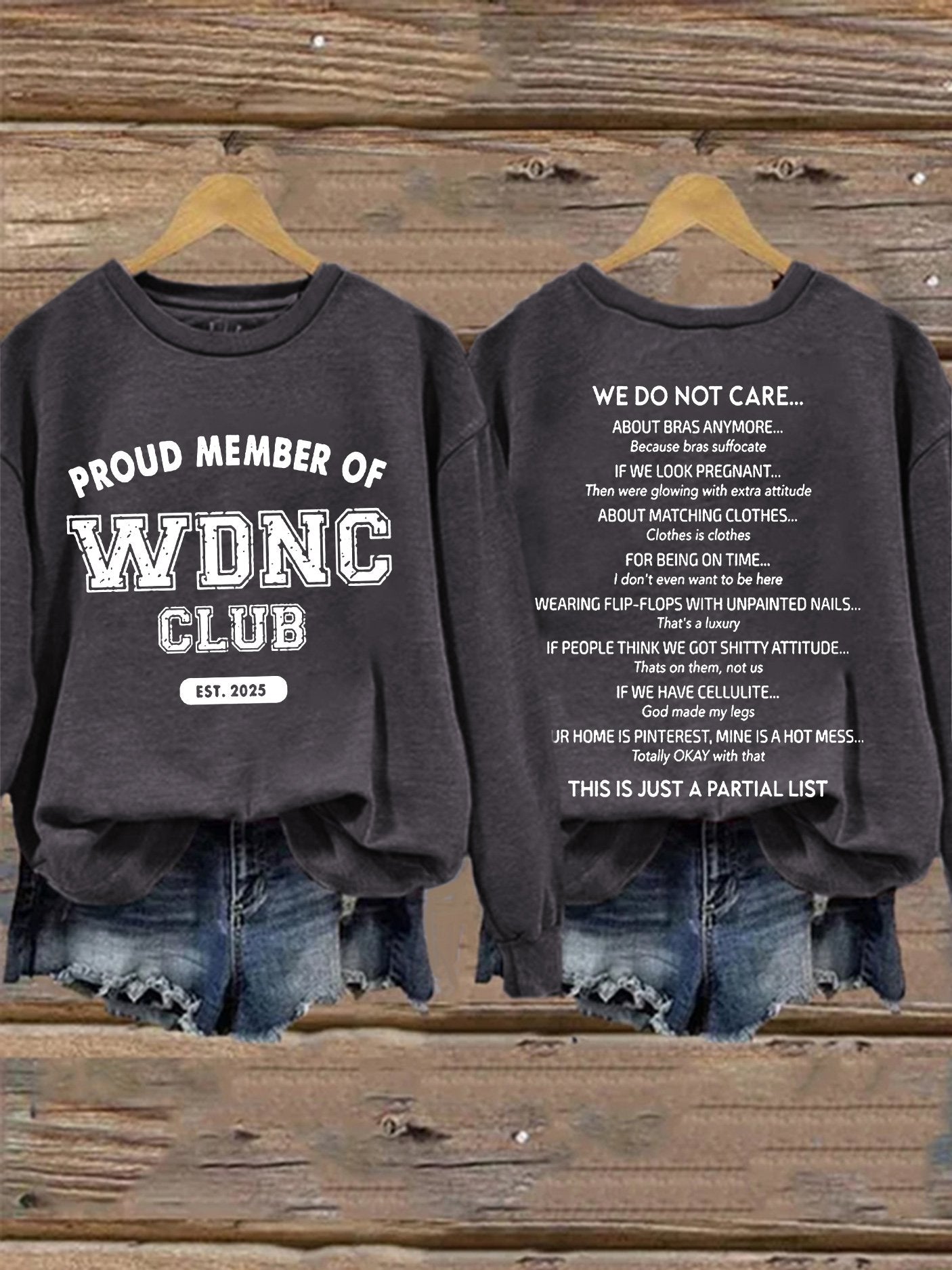 🔥Buy 3 Get 15% Off🔥Retro Proud Member Of WDNC Club Est. 2025 Menopause Perimenopause Print Sweatshirt