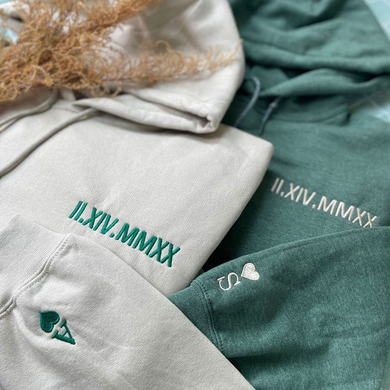 👩‍❤️‍👨Custom Roman Numeral Date Couple's Sweatshirt