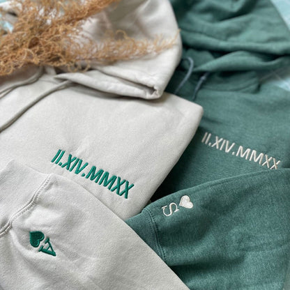 👩‍❤️‍👨Custom Roman Numeral Date Couple's Sweatshirt