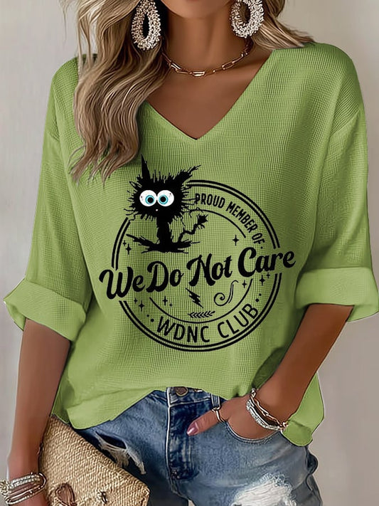 🔥Buy 3 Get 15% Off🔥V-Neck Retro Funny Proud Member Of WDNC Club We Do Not Care Menopause Perimenopause Print T-Shirt