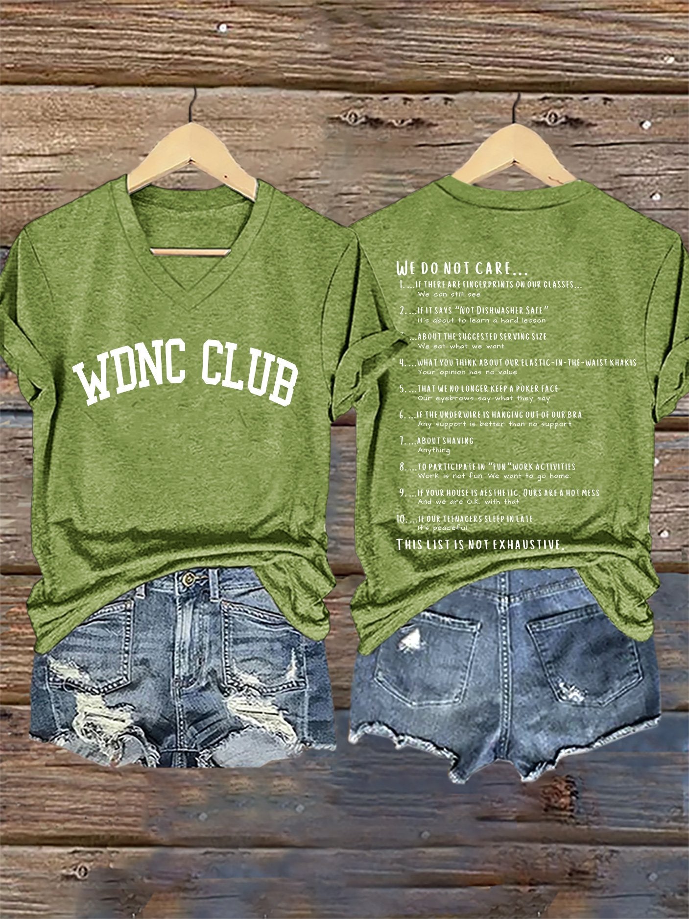 🔥Buy 3 Get 15% Off🔥V-Neck Retro Funny WDNC Menopause Perimenopause This List Is Not Exhaustive Print T-Shirt