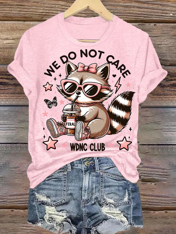 🔥Buy 3 Get 15% Off🔥Women's  Cute little raccoon for Women's WDNC Menopause & Perimenopause Printed T-shirt