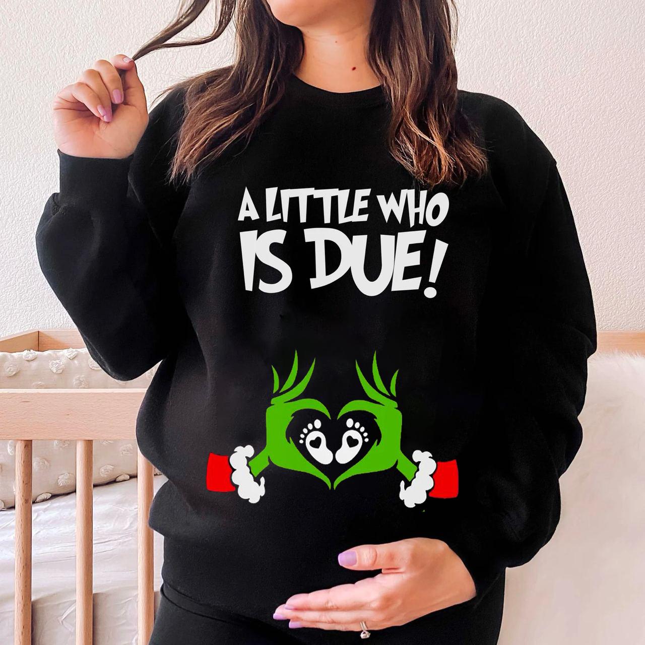 Custom Embroidered Christmas Pregnancy Sweatshirt