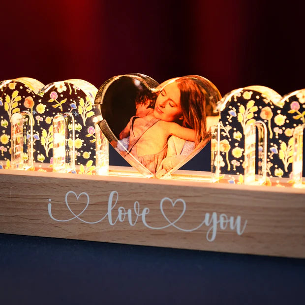 Personalized "I LOVE YOU MOM" Photo LED Light - Custom Night Light Gift ✨