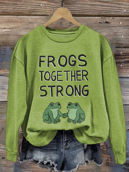 🔥Buy 3 Get 15% Off🔥Retro Frogs Together Strong Print Sweatshirt