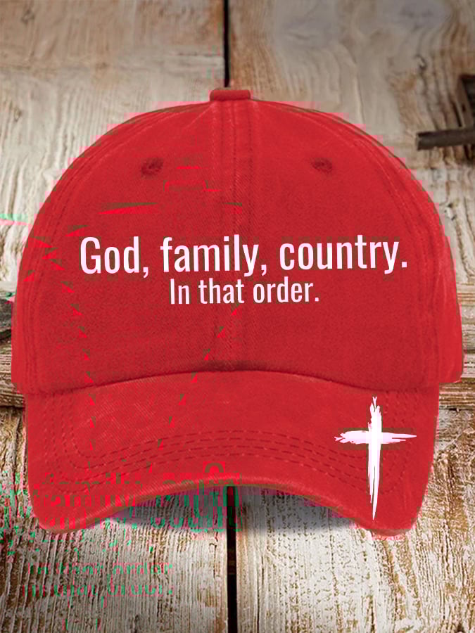 God Family Country In That Order Baseball Cap