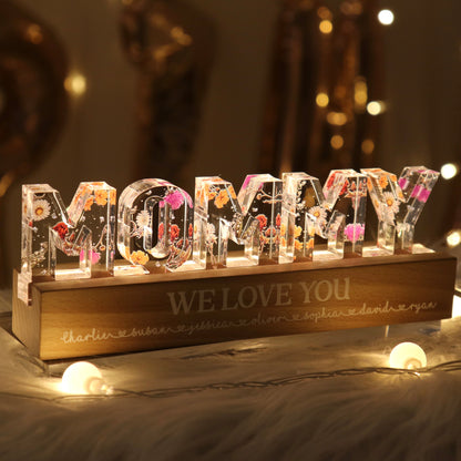 Birth Month Flower Custom LED Night Light, Birthday Gift, Anniversary Gift For Mom, For Wife, For Her