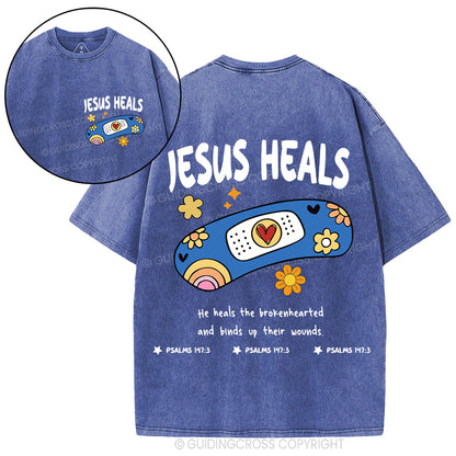 Jesus Heals Christian Washed T-Shirt