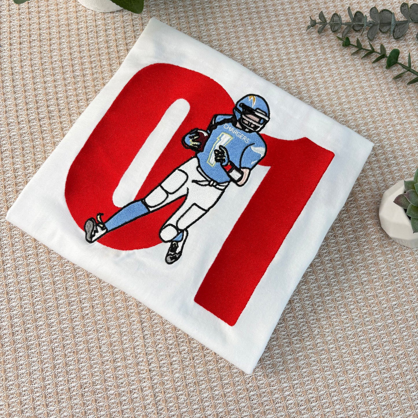 Custom Embroidered Football Sweatshirt – Personalized Game Day Photo & Name Gift for Fans & Teams