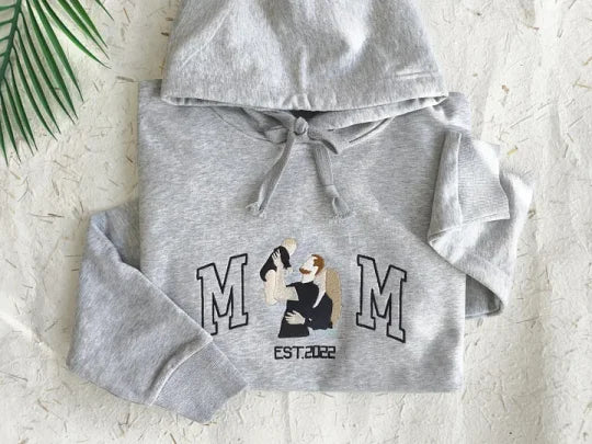 Personalized Embroidered Family Photo Glitter Sweatshirt - Mother's Day Gift