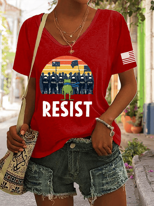 🔥Buy 3 Get 15% Off🔥Women's FDT Print V-Neck T-Shirt