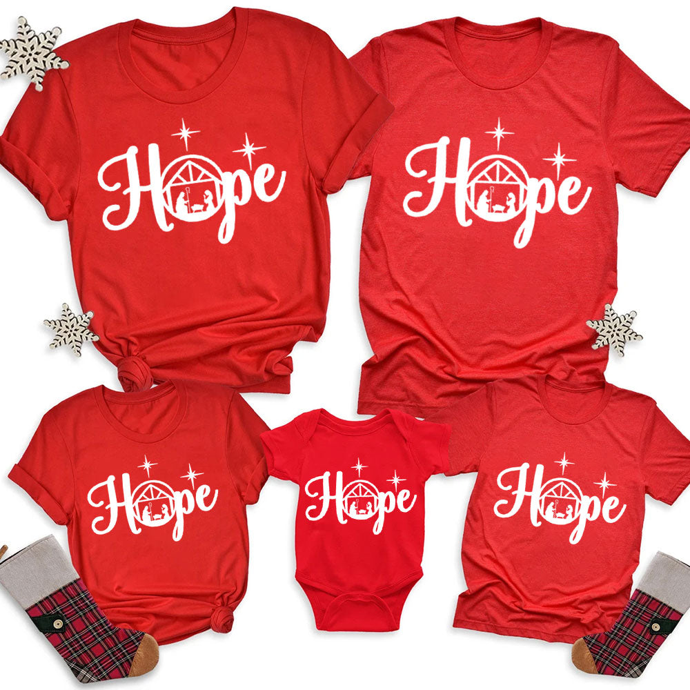 Christmas Hope Nativity Family Matching Shirts