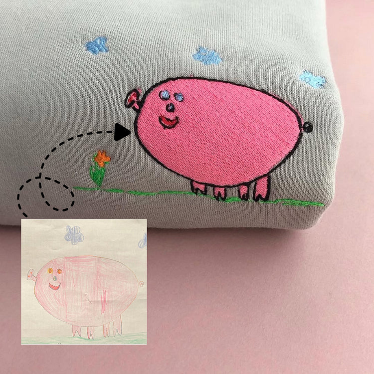 Custom Kids Drawing T-shirt – Personalized Art Sweatshirt, Unique Gift for Mom, Dad, or Grandparents