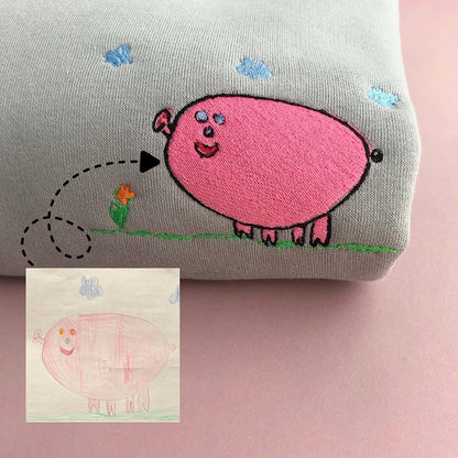 Custom Kids Drawing T-shirt – Personalized Art Sweatshirt, Unique Gift for Mom, Dad, or Grandparents