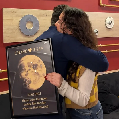 For Couples - Custom Couple Art Frame/ REAL MOON PHASE