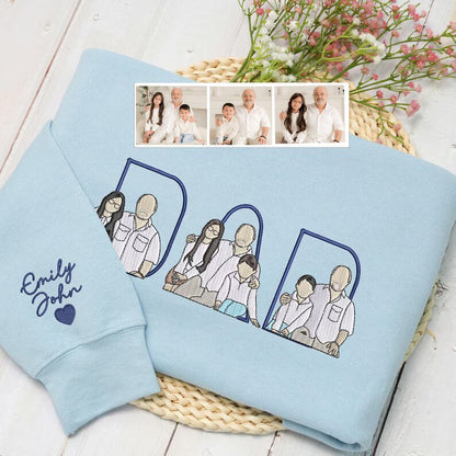 Custom Family Embroidered Sweatshirt – A Unique and Heartwarming Gift for Papa, Dad or Mama
