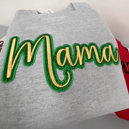 Mama Glitter Embroidered Sweatshirt - Comfortable & Stylish Mom Gift in Multiple Colors