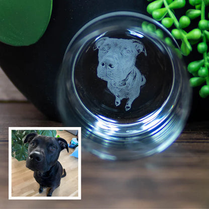 Personalized Base Rock Glass – Custom Photo at the Bottom | Unique Gift for Dad, Husband, or Whiskey Lover
