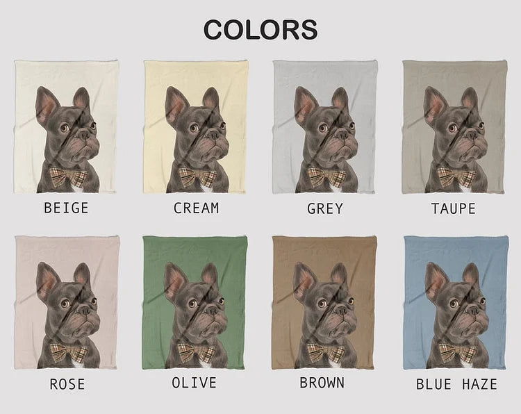 Christmas Pet Portrait Blanket Custom Dog Portrait Painting Pet Blanket