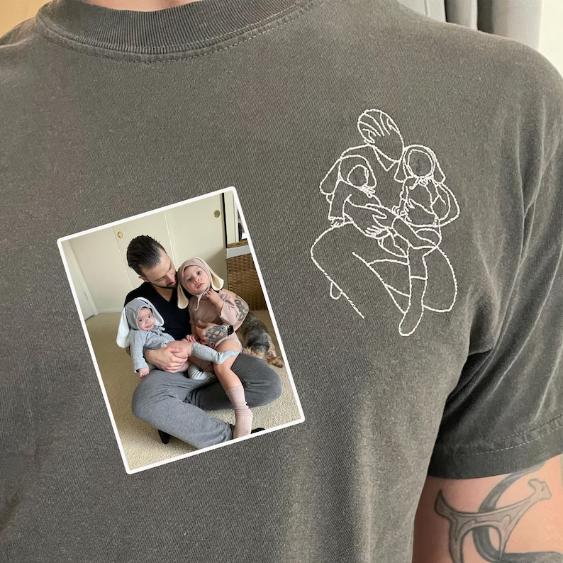 To My Man - Custom Photo Embroidery Shirt