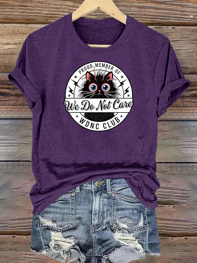 Women's  Retro Funny Proud Member Of Club We Do Not Care Menopause Perimenopause Print  T-Shirts