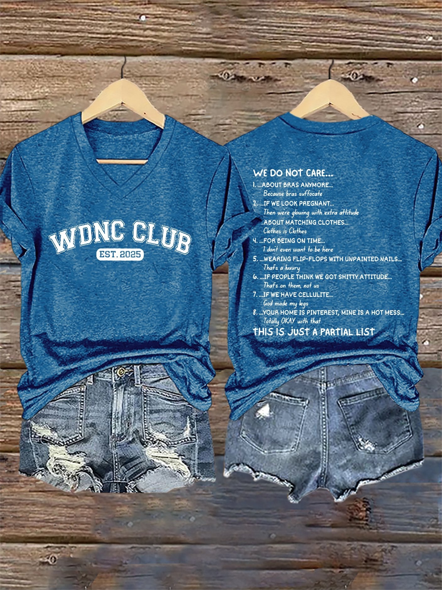 🔥Buy 3 Get 15% Off🔥V-Neck Retro Proud Member Of WDNC Club Est. 2025 Print T-Shirt
