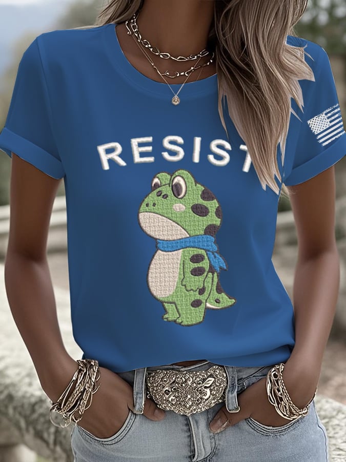 🔥Buy 3 Get 15% Off🔥Women's Retro Frog Revolt Print T-Shirt