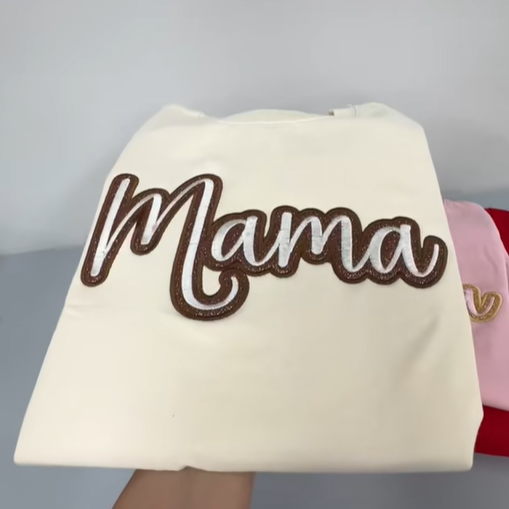 Mama Glitter Embroidered Sweatshirt - Comfortable & Stylish Mom Gift in Multiple Colors