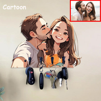 Personalised Portrait Couple/Family Key Holder