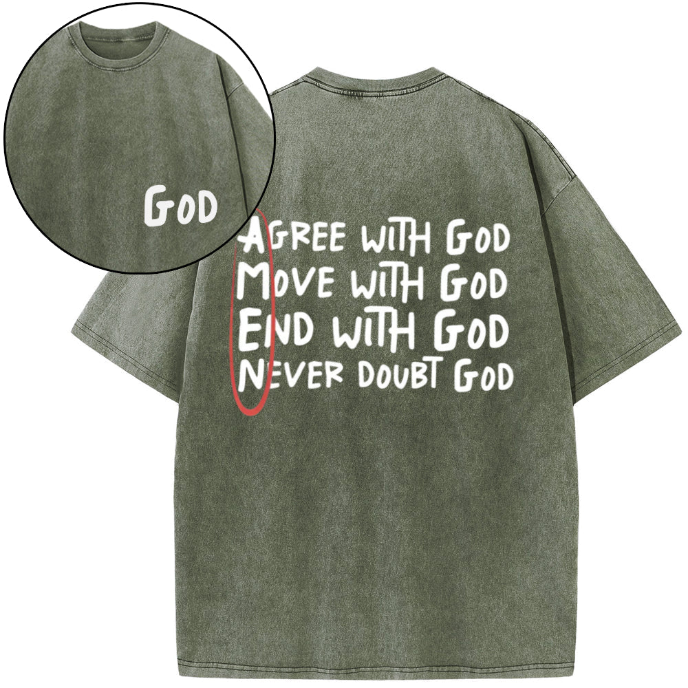 Amen Agree With God Christian Washed T-Shirt
