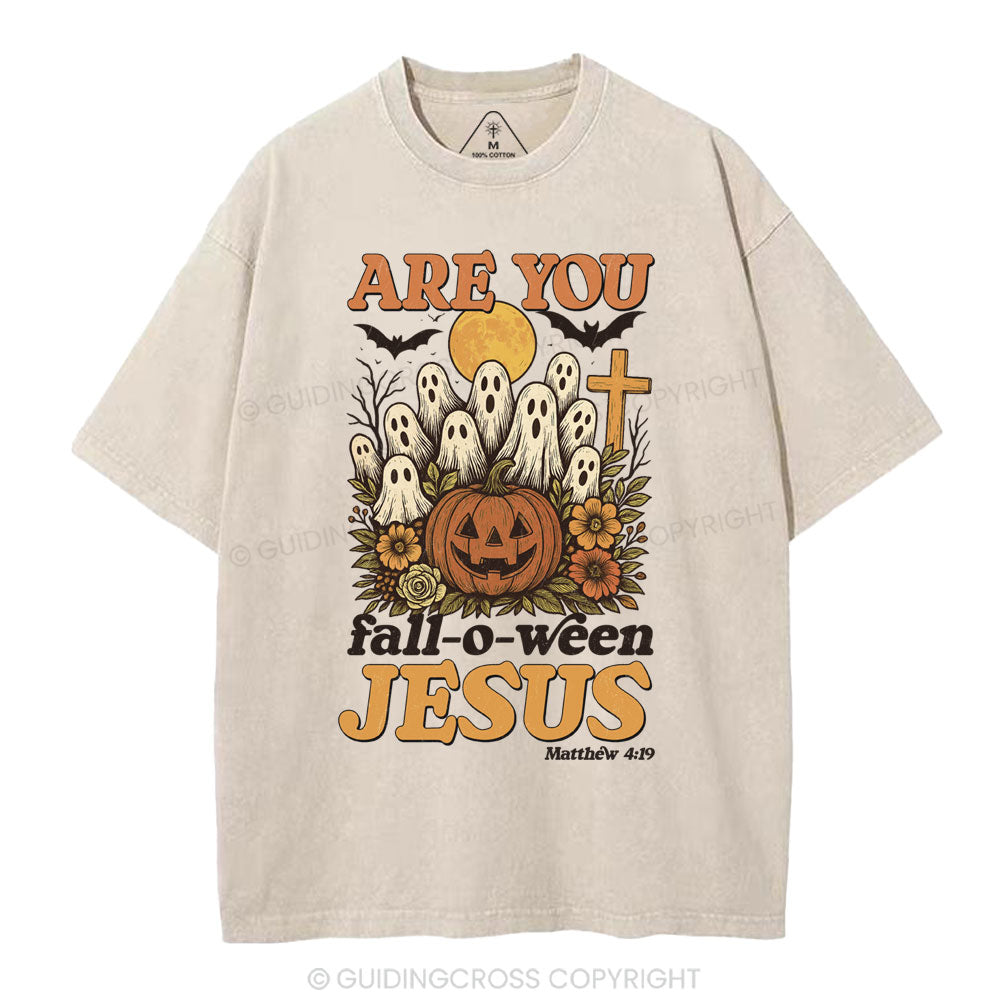 Are You Fall-O-Ween Jesus Christian Washed T-Shirt