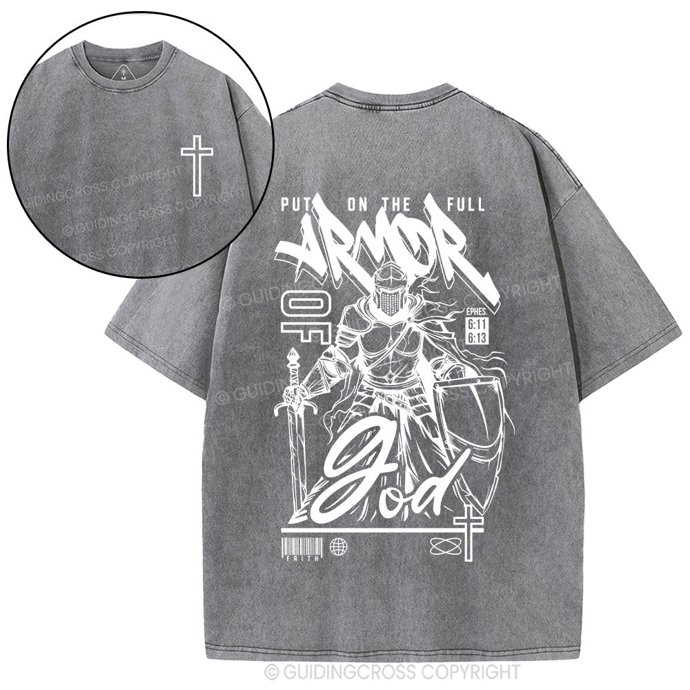 Armor Of God Christian Washed T-Shirt