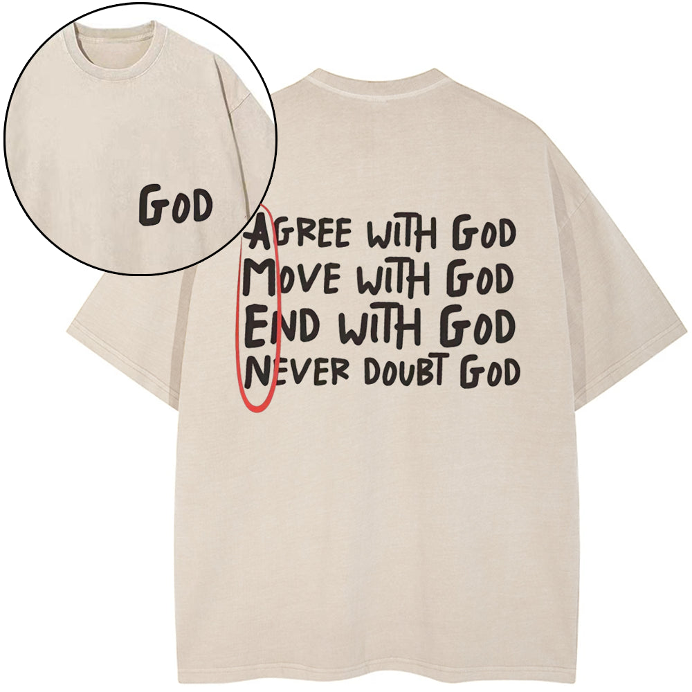 Amen Agree With God Christian Washed T-Shirt