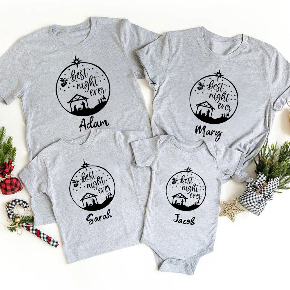 Best Night Ever Christmas Family Matching Shirts