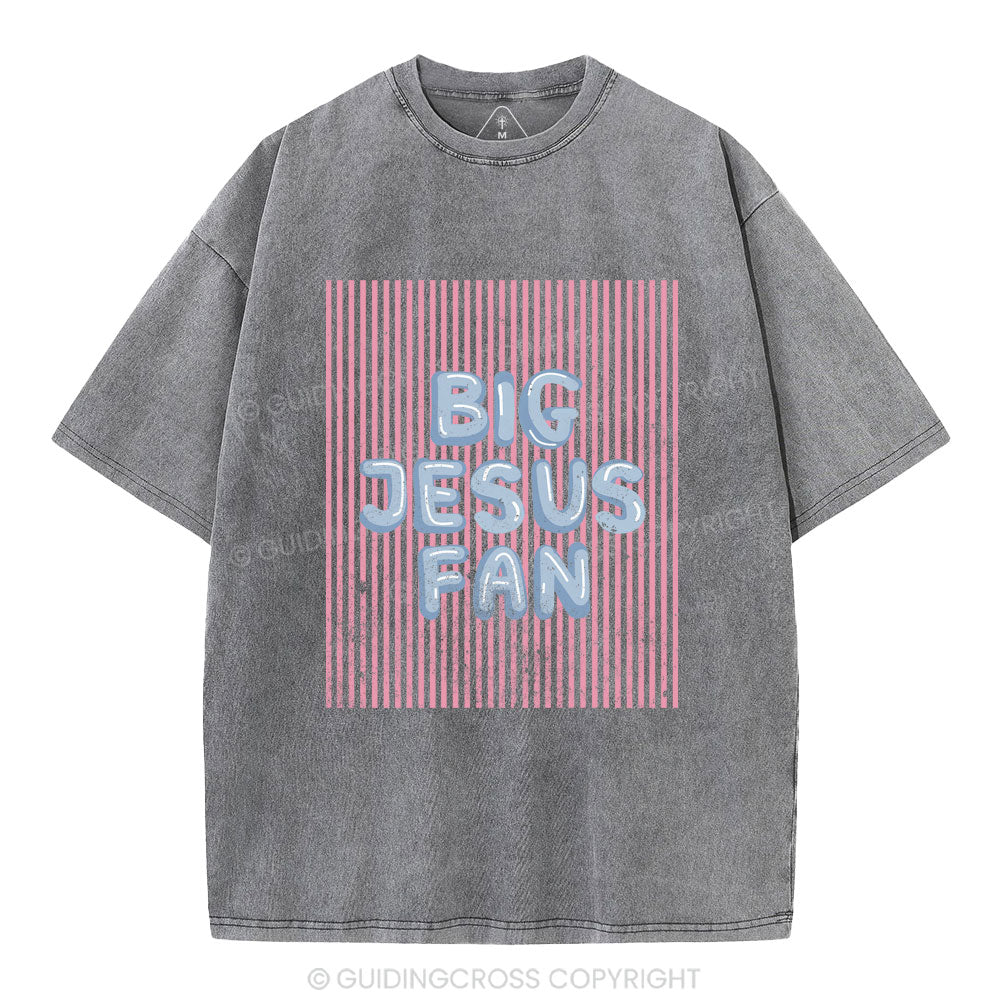 Big Jesus Fan Christian Washed T-Shirt