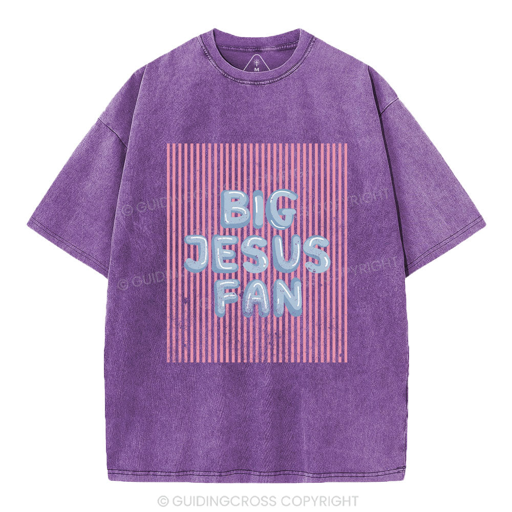 Big Jesus Fan Christian Washed T-Shirt
