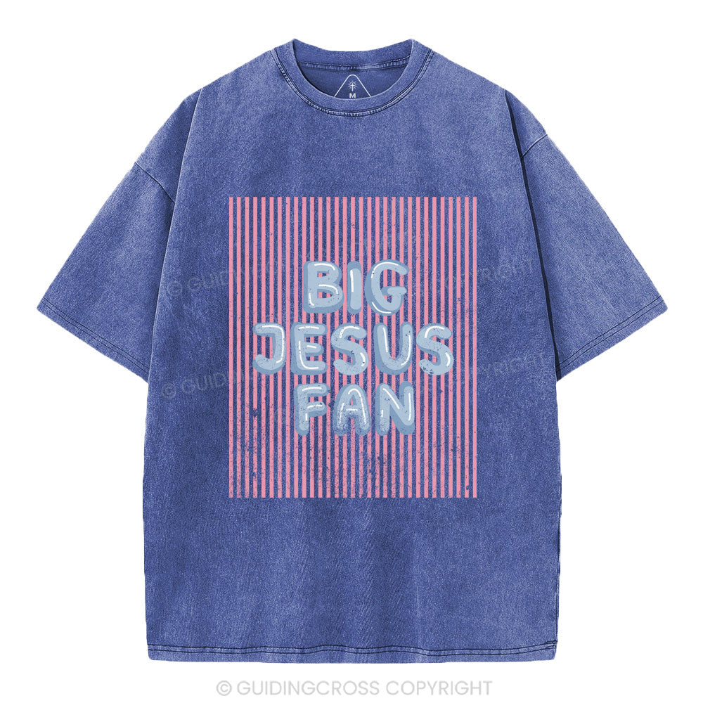 Big Jesus Fan Christian Washed T-Shirt