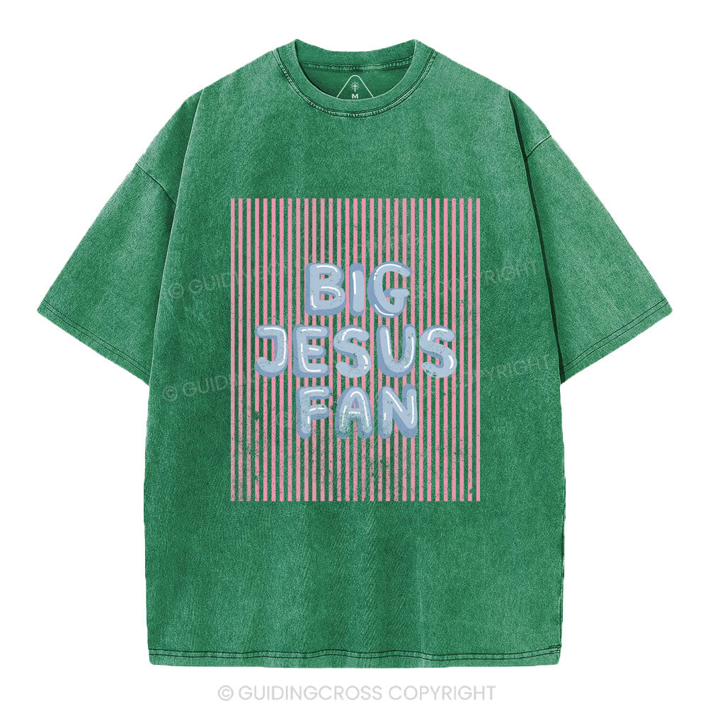Big Jesus Fan Christian Washed T-Shirt