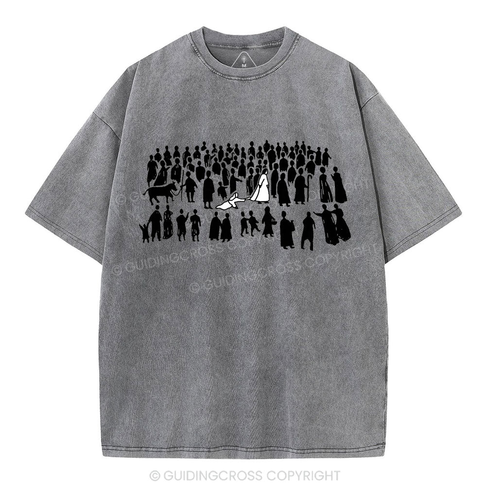 By His Wounds Christian Washed T-Shirt