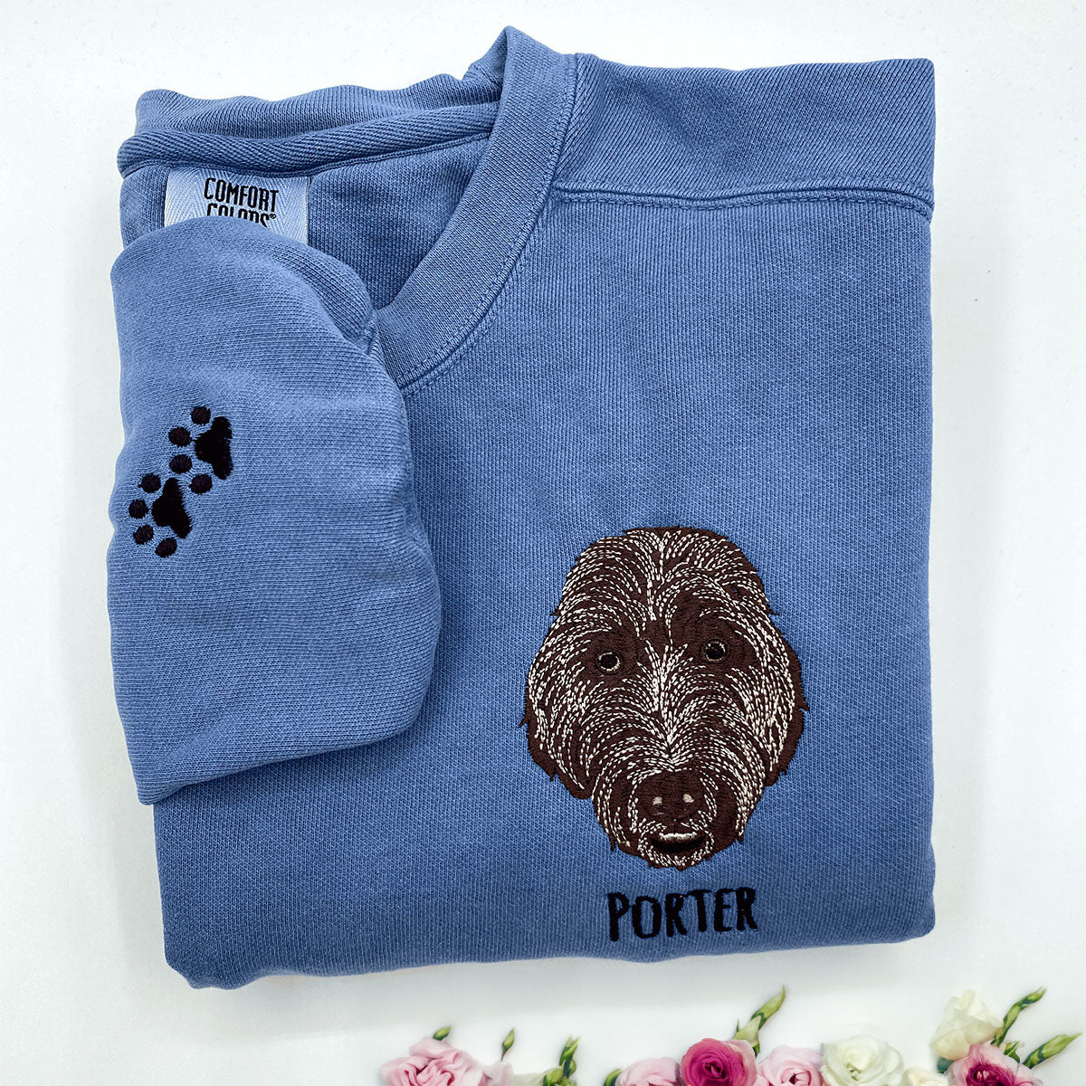 Custom Embroidered Cat Sweatshirt from Photo | Gift For Pet Lover