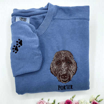 Custom Embroidered Cat Sweatshirt from Photo | Gift For Pet Lover
