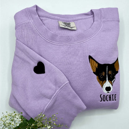 Custom Embroidered Cat Sweatshirt from Photo | Gift For Pet Lover